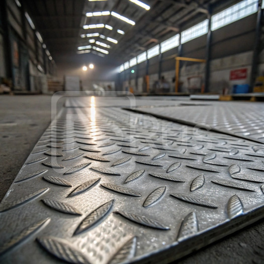 Лист стальной оцинкованный рифленый ромб 4 мм Ст3сп5 ГОСТ 8568-77 г/к