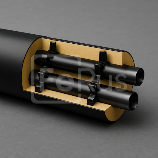 Труба твин ППУ полиэтиленовая оболочка 355х5,6х43 мм Ст20 ГОСТ 10705-80