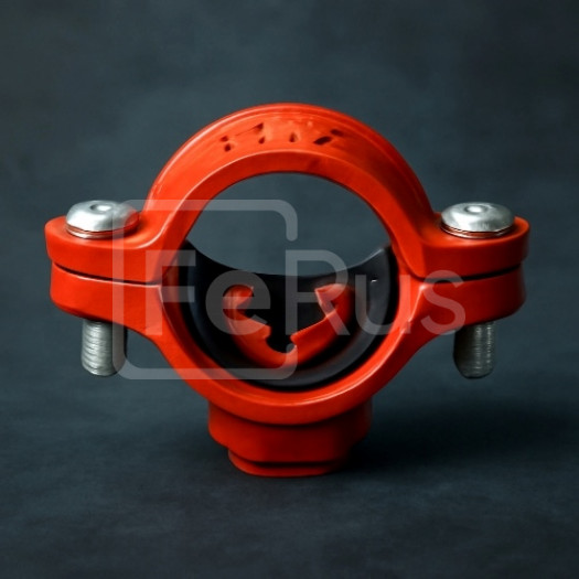 Хомут малый под резьбу грувлок ковкий чугун ДУ 50х15 (ДН 60х21) 2x1/2